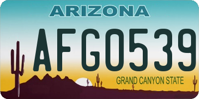 AZ license plate AFG0539