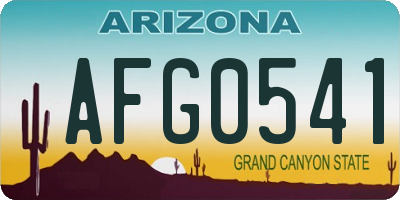 AZ license plate AFG0541