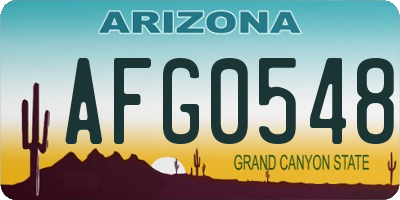 AZ license plate AFG0548