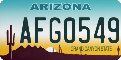 AZ license plate AFG0549