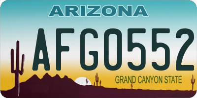 AZ license plate AFG0552