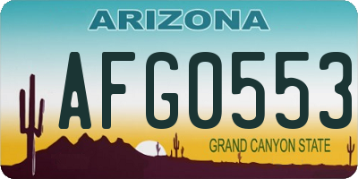 AZ license plate AFG0553