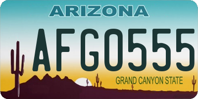 AZ license plate AFG0555