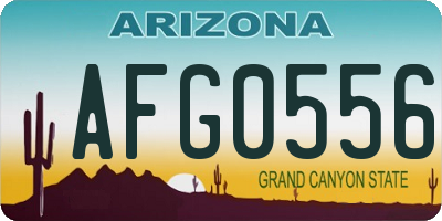 AZ license plate AFG0556
