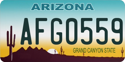 AZ license plate AFG0559