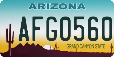 AZ license plate AFG0560
