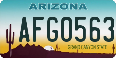 AZ license plate AFG0563