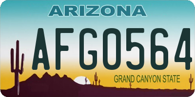AZ license plate AFG0564
