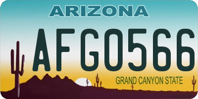 AZ license plate AFG0566