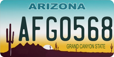 AZ license plate AFG0568