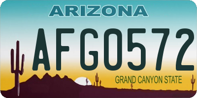 AZ license plate AFG0572