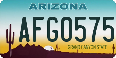 AZ license plate AFG0575
