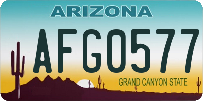 AZ license plate AFG0577