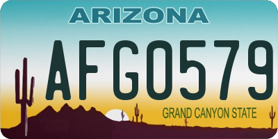 AZ license plate AFG0579