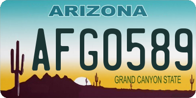 AZ license plate AFG0589