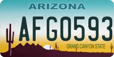 AZ license plate AFG0593