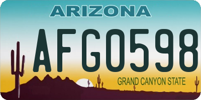 AZ license plate AFG0598