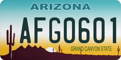 AZ license plate AFG0601