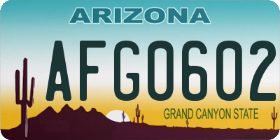 AZ license plate AFG0602
