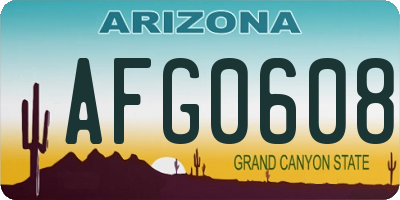 AZ license plate AFG0608
