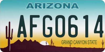 AZ license plate AFG0614