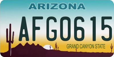 AZ license plate AFG0615