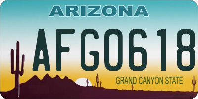 AZ license plate AFG0618