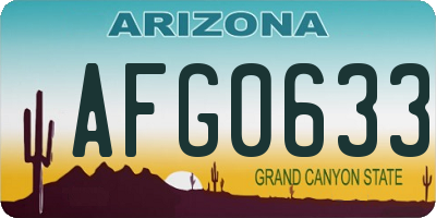 AZ license plate AFG0633