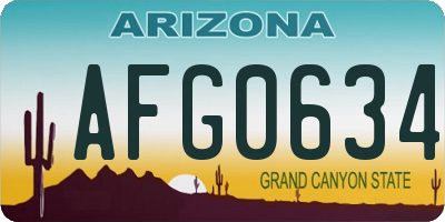 AZ license plate AFG0634