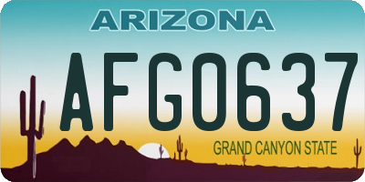 AZ license plate AFG0637
