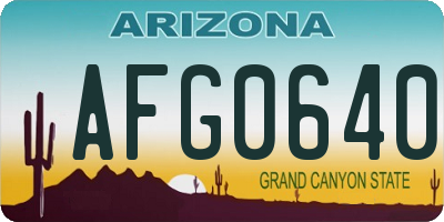 AZ license plate AFG0640