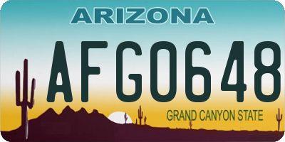 AZ license plate AFG0648