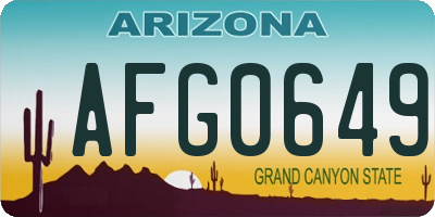 AZ license plate AFG0649