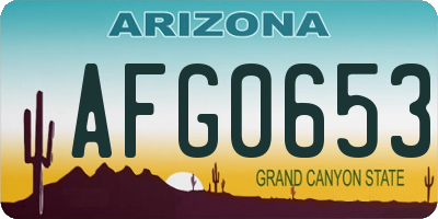 AZ license plate AFG0653