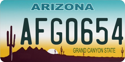 AZ license plate AFG0654