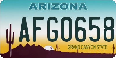 AZ license plate AFG0658