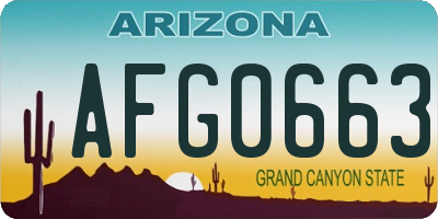 AZ license plate AFG0663