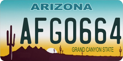 AZ license plate AFG0664