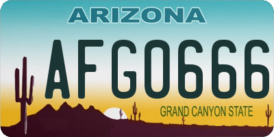 AZ license plate AFG0666