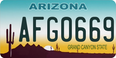 AZ license plate AFG0669