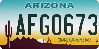 AZ license plate AFG0673