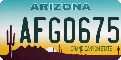AZ license plate AFG0675