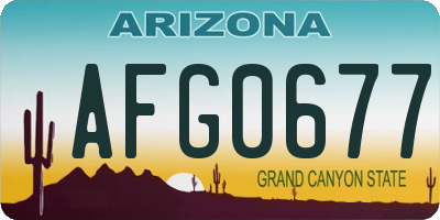 AZ license plate AFG0677
