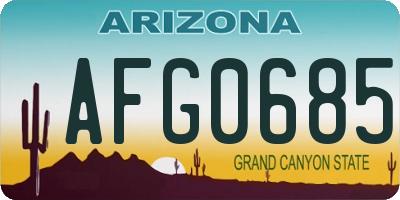 AZ license plate AFG0685