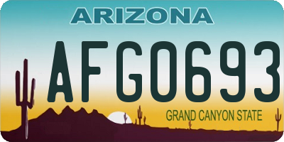 AZ license plate AFG0693