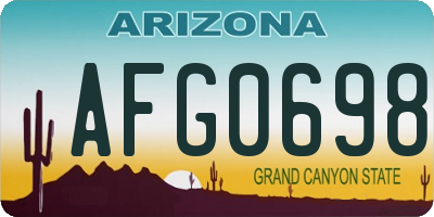 AZ license plate AFG0698