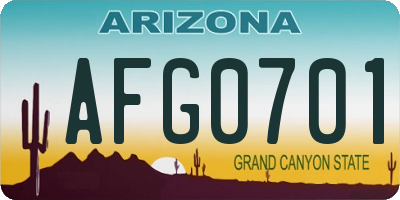 AZ license plate AFG0701