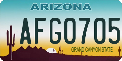 AZ license plate AFG0705
