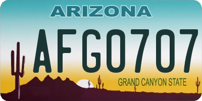 AZ license plate AFG0707