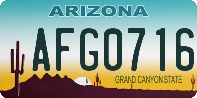 AZ license plate AFG0716